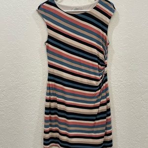 Multicolor Striped LOFT Size Med Petite Dress